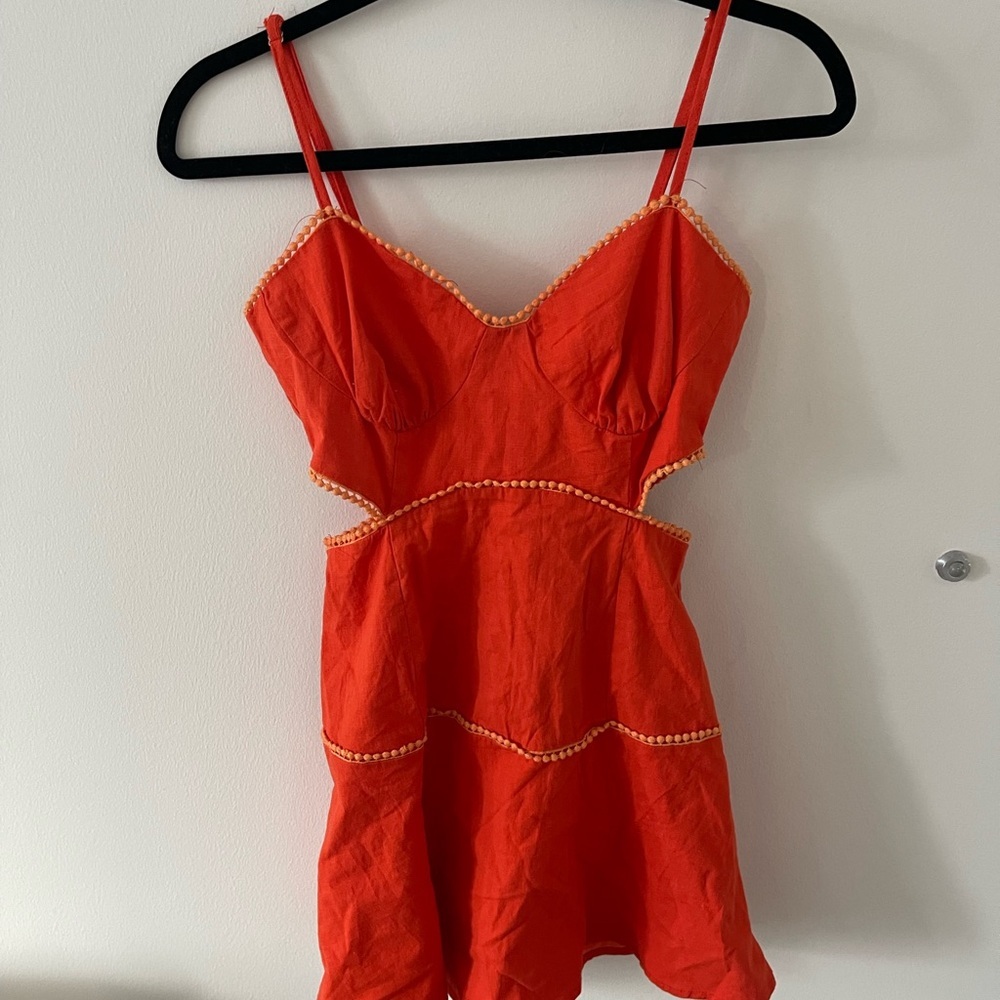 Showpo Vibrant Red Mini Dress with Trim